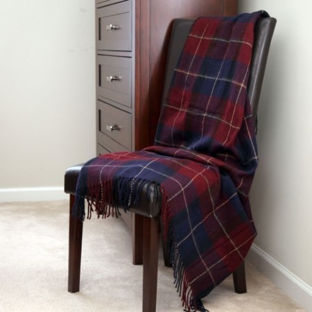 Hastings Home Hastings Home Cashmere-Like Blanket Throw - Blue/Red Plaid 452487GJY